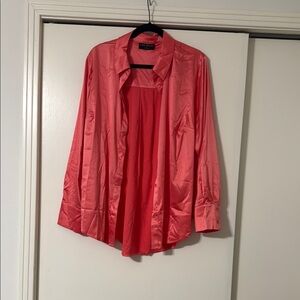 Lane Bryant Coral Button Down Shirt